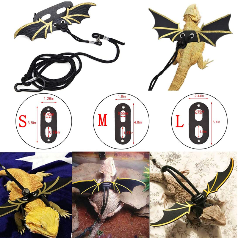 Hamiledyi Bearded Dragon Accessories Lizard Hammock Climbing Jungle Vines Adjustable Leash Bat Wings Flexible Reptile Leaves with Suction Cups Reptile Tank Habitat Decor for Gecko,Snakes,Chameleon Animals & Pet Supplies > Pet Supplies > Reptile & Amphibian Supplies Hamiledyi   