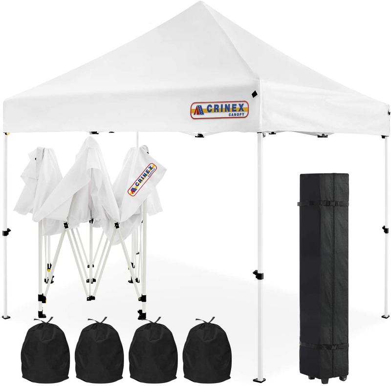 CRINEX 10x10 Canopy Tent White, Pop Up Portable Shade Instant Folding Outdoor Gazebo Canopy Tent with Black Carry Bag Home & Garden > Lawn & Garden > Outdoor Living > Outdoor Structures > Canopies & Gazebos CRINEX 10Ft X 10Ft  