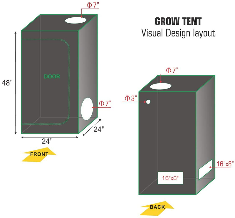 Hydro plus Grow Tent Kit Complete LED 300W Grow Light + 4" Fan Filter Ventilation Kit + 24"X24"X48" Grow Tent Setup Hydroponics Indoor Growing System Sporting Goods > Outdoor Recreation > Camping & Hiking > Tent Accessories Hydro Plus   