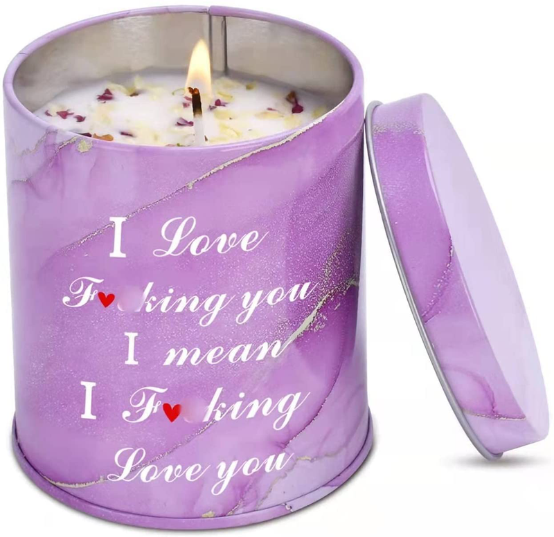 Scented Candles Valentines Day Funny Gifts for Her Him Women Wife Husband Girlfriend Boyfriend Unique Gift Ideas,Portable Tin Jar Aromatherapy Soy Candles for Bath Yoga Home 8Oz Lavender Home & Garden > Decor > Seasonal & Holiday Decorations Lapogy Purple-1  