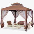 MASTERCANOPY Patio Gazebo 10'x10' Pop-Up Gazebo Tent Instant with Mosquito Netting Outdoor Gazebo Canopy Shelter with 100 Square Feet of Shade (Brown) Home & Garden > Lawn & Garden > Outdoor Living > Outdoor Structures > Canopies & Gazebos MASTERCANOPY Brown  