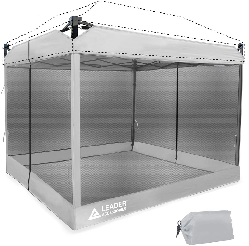 Leader Accessories Mesh Screen Zippered Wall Panels for 10' X 10' Canopy (Tent Walls Only, Frame and Top Not Included) (Grey Mesh Wall) Sporting Goods > Outdoor Recreation > Camping & Hiking > Tent Accessories Leader Accessories Silver mesh wall  