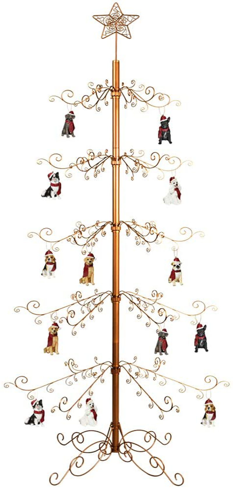 HOHIYA Wrought Iron Christmas Tree Ornament Display Stand Metal 7 to 8 Feet Black Home & Garden > Decor > Seasonal & Holiday Decorations > Christmas Tree Stands HOHIYA Gold  