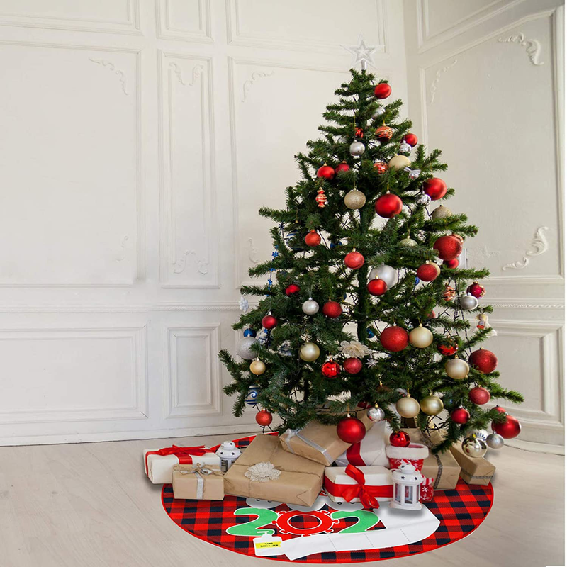 FLWLL Christmas Tree Skirt-Xmas 36inch Red Tree Skirt for Xmas Holiday Party Ornaments (Red)