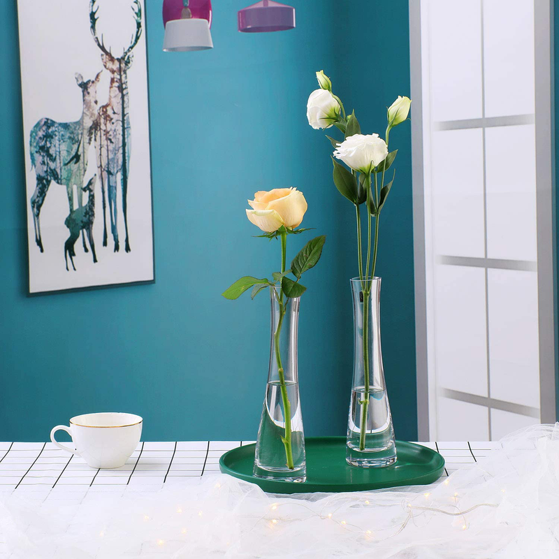 ComSaf Small Glass Vase for Flower Bud Home Decor Clear 8.5 Inch, Pack of 3 Home & Garden > Decor > Vases ComSaf   