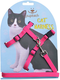 PUPTECK Adjustable Cat Harness Nylon Strap Collar with Leash Animals & Pet Supplies > Pet Supplies > Cat Supplies > Cat Apparel PUPTECK Rose  