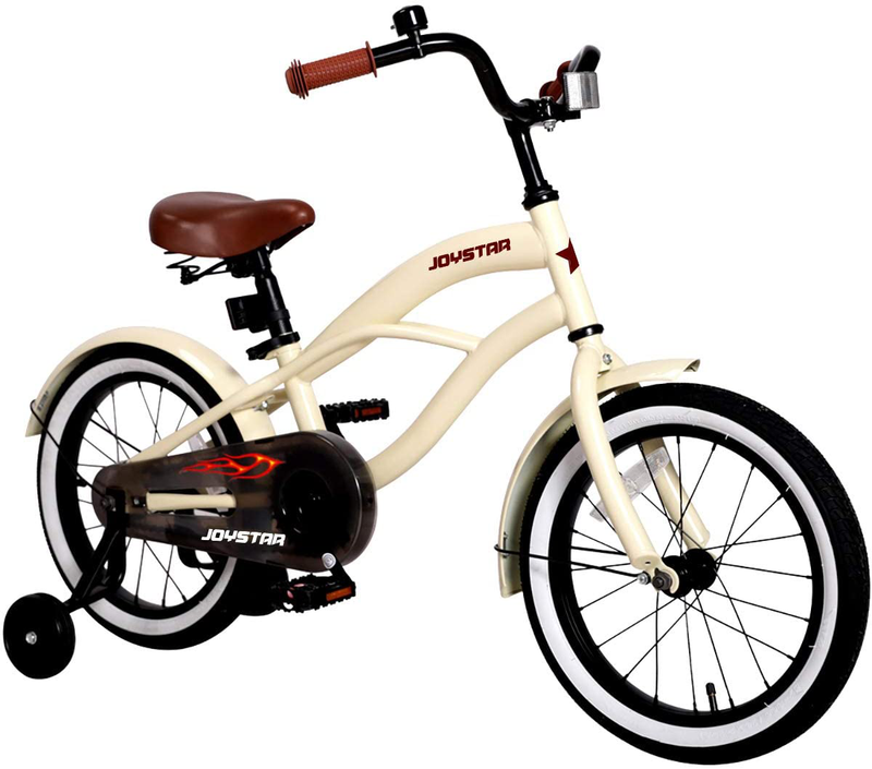 JOYSTAR 12" 14" 16" Kids Cruiser Bike with Training Wheels for Ages 2-7 Years Old Girls & Boys, Toddler Kids Children Bicycles Sporting Goods > Outdoor Recreation > Cycling > Bicycles JOYSTAR cruiser-Ivory 14 Inch 