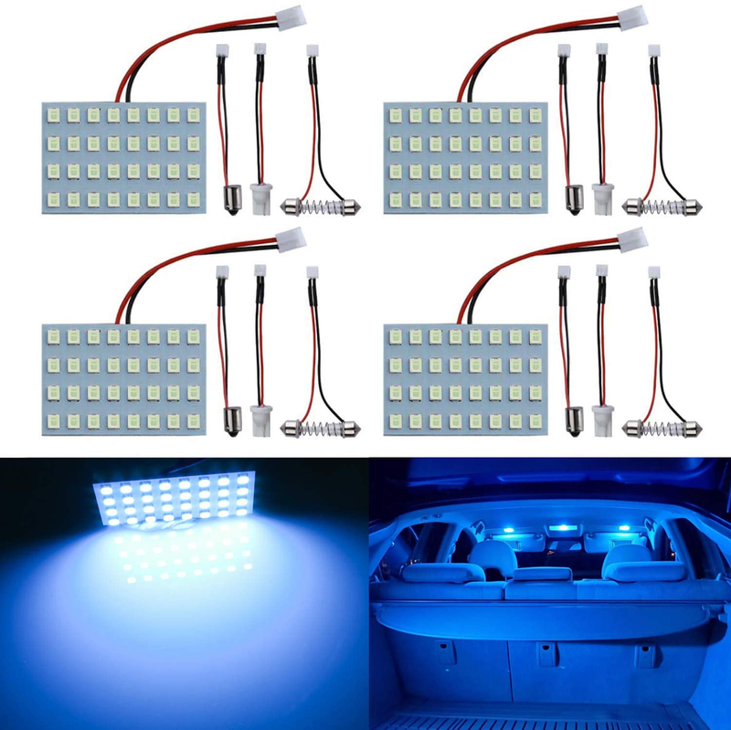 LivTee Led Panel Lights with 194 168 2825 T10 W5W / DE3175 6428 / BA9S 64111/6418 DE3423 DE3425 / 211-2 569 578 Festoon Adapters Replacement for Car Interior Map Dome Reading Trunk Lights, Xenon White