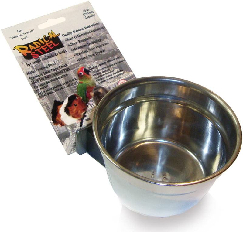 Lixit Quick Lock Cage Bowls for Small Animals and Birds. Animals & Pet Supplies > Pet Supplies > Bird Supplies > Bird Cage Accessories > Bird Cage Food & Water Dishes TopDawg Pet Supply Stainless 10oz 