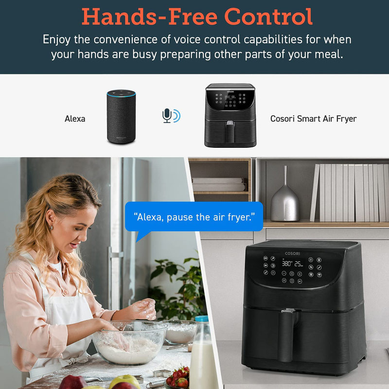 COSORI Smart WiFi Air Fryer(100 Recipes), 13 Cooking Functions, Keep Warm & Preheat & Shake Remind, Works with Alexa & Google Assistant, 5.8 QT, Black Home & Garden > Kitchen & Dining > Kitchen Appliances COSORI   