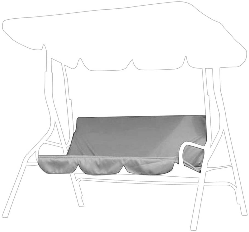 Outdoor Swing Seat 3 Seater Chair Waterproof Cushion Replacement Swing Cushion Cover for Patio Garden Yard(Grey) Home & Garden > Lawn & Garden > Outdoor Living > Porch Swings Oumefar   