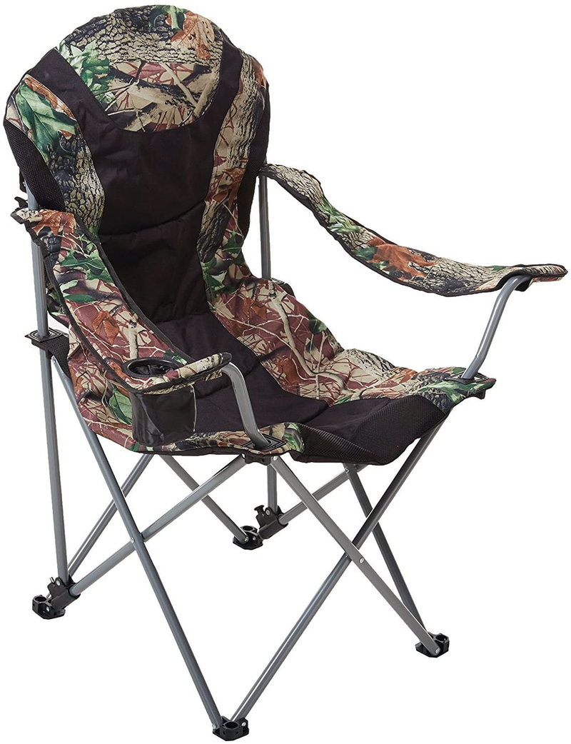 Ming'S Mark 36028 Foldable Reclining Camp Chair - Black / Gray Sporting Goods > Outdoor Recreation > Camping & Hiking > Camp Furniture Stylish Camping Black / Camo  