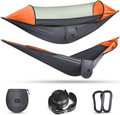 G4Free Large Camping Hammock with Mosquito Net 2 Person Pop-Up Parachute Lightweight Hanging Hammocks Tree Straps Swing Hammock Bed for Outdoor Backpacking Backyard Hiking Sporting Goods > Outdoor Recreation > Camping & Hiking > Mosquito Nets & Insect Screens G4Free Dark Gray/Dark Orange  