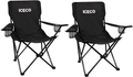 ICECO Camping Chairs for Adult, Ultralight Folding Chairs for Outside, Portable Chairs Compact with Double Cup Holders Carrying Bag for Fishing Hiking BBQ Picnic Festival Sporting Goods > Outdoor Recreation > Camping & Hiking > Camp Furniture ICECO Black-2pack  