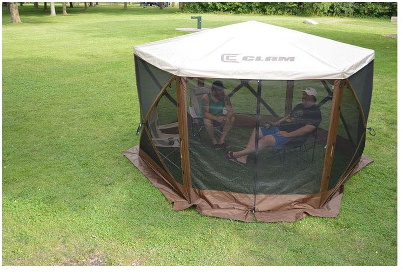 CLAM Quick-Set Outdoor Gazebo Screen Tent Canopy Accessory Rain Fly Roof Tarp for Pavilion/Pavilion Camper Models, Tan (Tent Not Included)