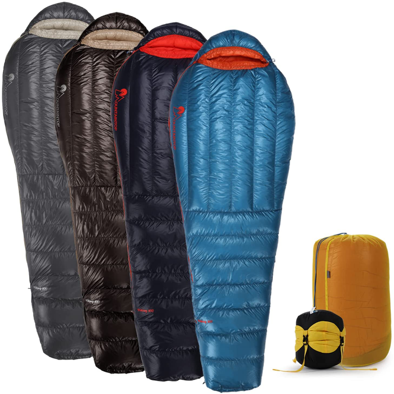 Mountaintop Ultralight Mummy down Sleeping Bag 650 Fill Power Duck down Suits for 32 Degree F for Camping Hiking Backpacking Sporting Goods > Outdoor Recreation > Camping & Hiking > Sleeping Bags MOUNTAINTOP 32 Degree-Blue  