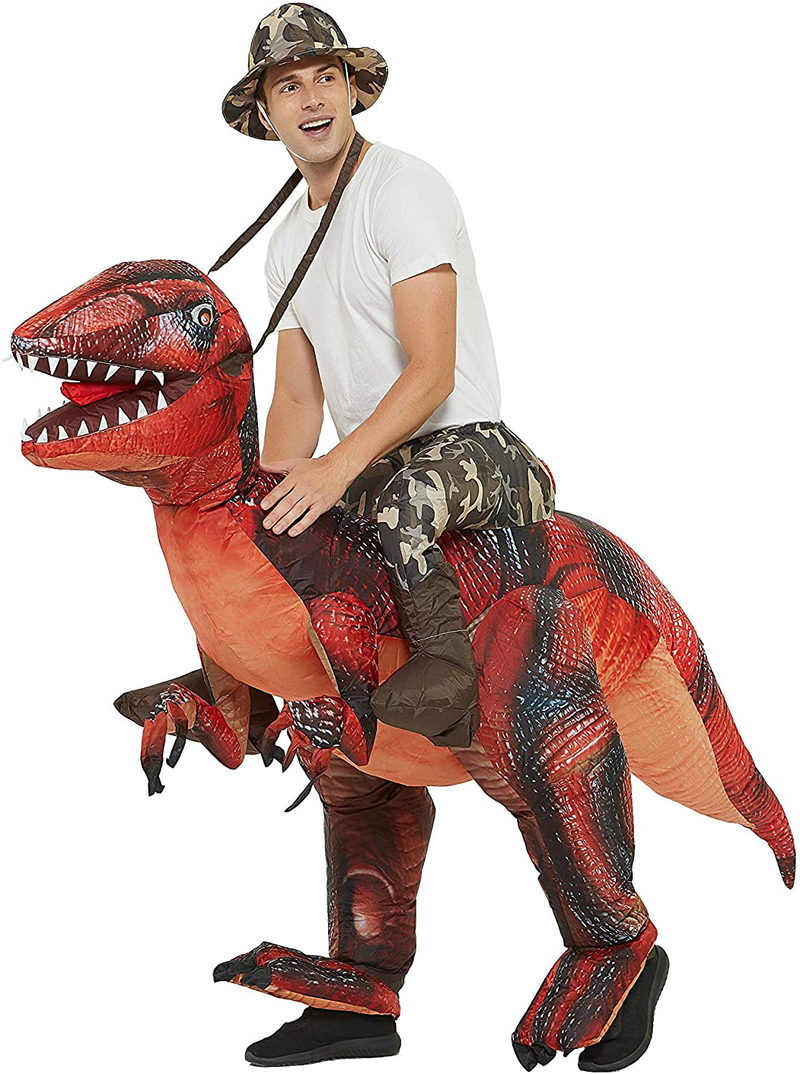 GOOSH Inflatable Costume for Adults, Halloween Costumes Men Women Dinosaur Rider, Blow Up Costume for Unisex Godzilla Toy Apparel & Accessories > Costumes & Accessories > Costumes GOOSH 63 INCH  