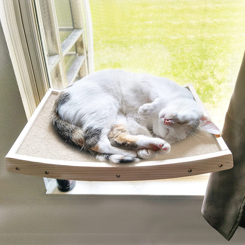 JOYO Cat Window Perch, Cat Hammock Window Seat with Strong Suction Cups, Window Mounted Cat Bed for Indoor Cats, Weighted up to 40Lb, Safety, Space Saving, Easy to Assemble Animals & Pet Supplies > Pet Supplies > Cat Supplies > Cat Beds JOYO Beige  