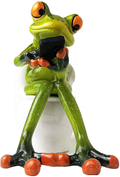 Frog Figurine Decor, A Frog Sitting on The Toilet Playing with his Phone, Frog Sculpture Statue, Creative Craft Resin, Great for Desk Bathroom Home Decoration (4.3 inch) Home & Garden > Decor > Seasonal & Holiday Decorations HAPTIME Style a  