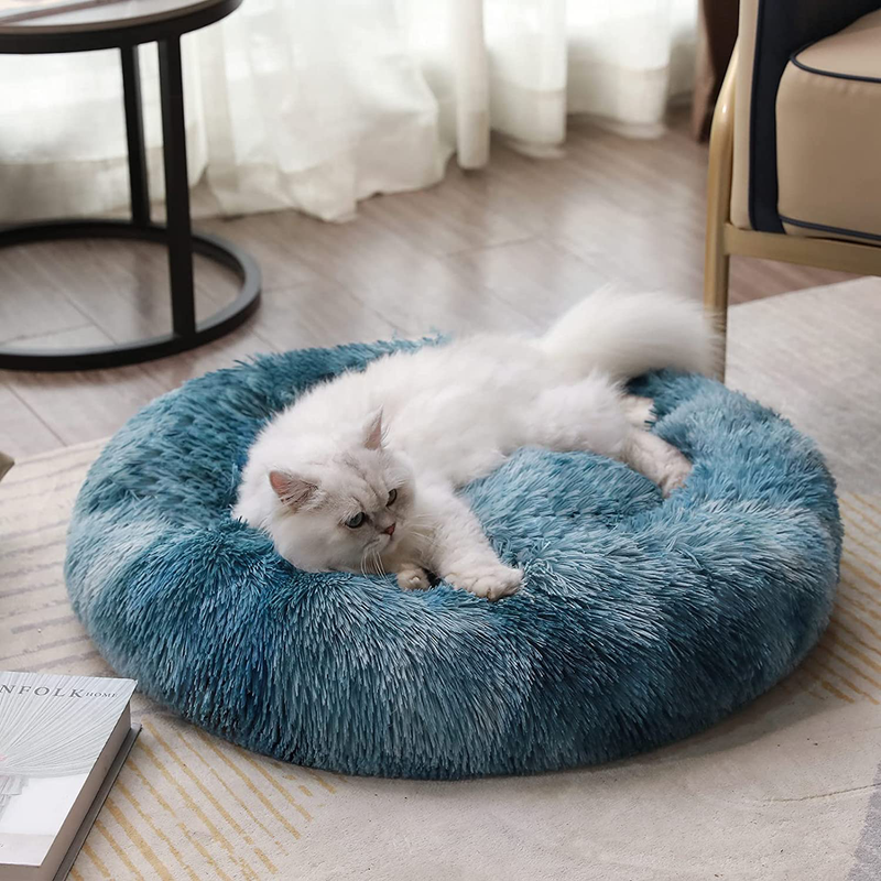 Luciphia round Dog Cat Bed Donut Cuddler, Faux Fur Plush Pet Cushion for Large Medium Small Dogs, Self-Warming and Cozy for Improved Sleep Animals & Pet Supplies > Pet Supplies > Dog Supplies > Dog Beds Luciphia   