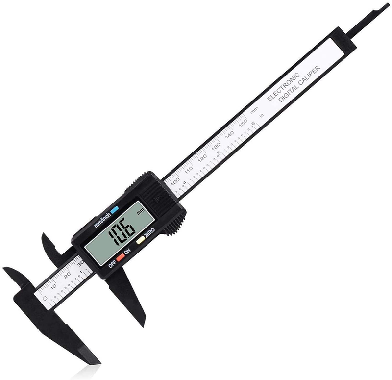 Digital Caliper, Adoric 0-6" Calipers Measuring Tool - Electronic Micrometer Caliper with Large LCD Screen, Auto-Off Feature, Inch and Millimeter Conversion Hardware > Tools > Measuring Tools & Sensors Adoric Black 6" 