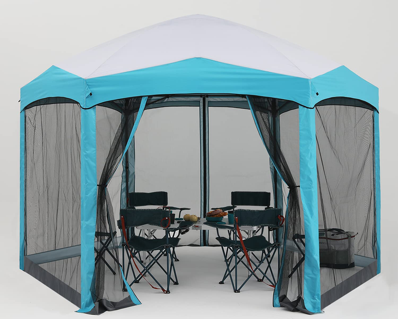 COOSHADE Pop Up Camping Gazebo 6 Sided Instant Screened Canopy Tent Outdoor Screen House Room(12x10Ft,Camouflage) Home & Garden > Lawn & Garden > Outdoor Living > Outdoor Structures > Canopies & Gazebos COOSHADE White  