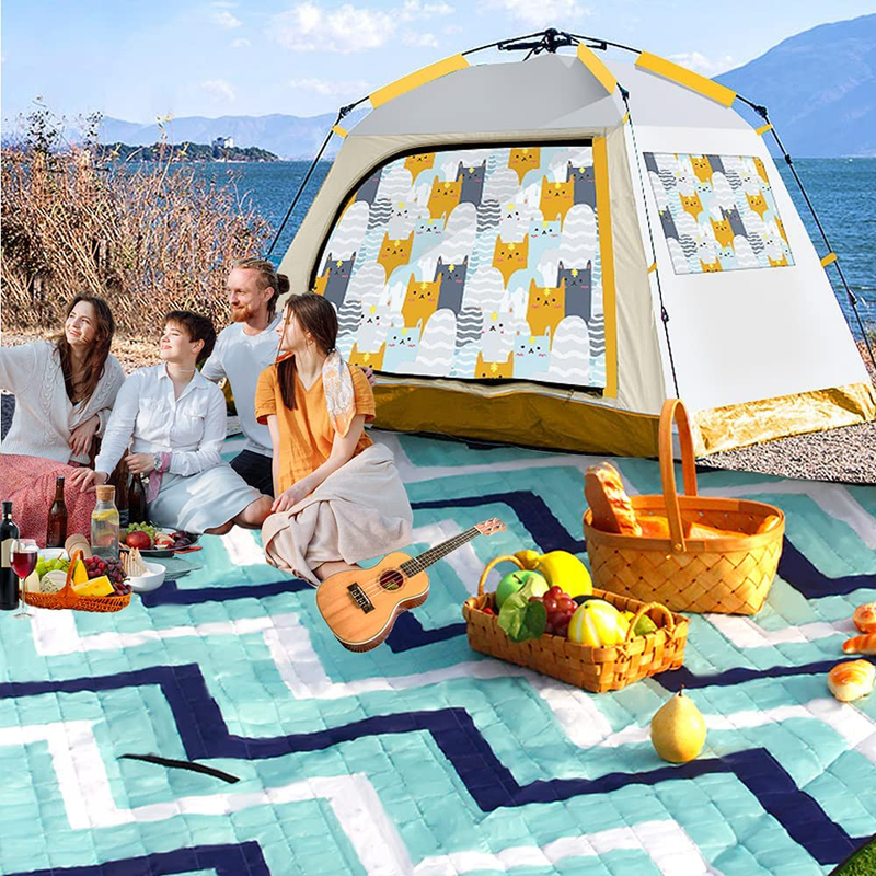 Outdoor Sandproof Waterproof Picnic Blanket, Extra Large 80" x 80" Foldable Machine Washable Mat for Indoor Crawling Blanket, Park, Travel, Camping, Beach Blanket Home & Garden > Lawn & Garden > Outdoor Living > Outdoor Blankets > Picnic Blankets AHIGCA Default Title  