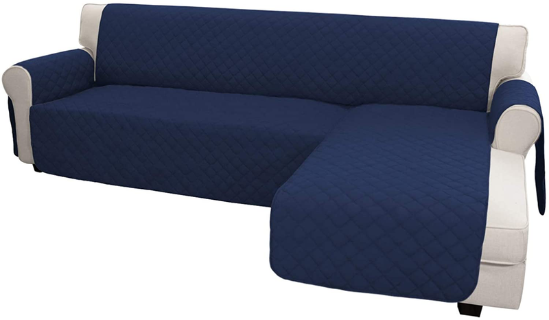 Easy-Going Sofa Slipcover L Shape Sofa Cover Sectional Couch Cover Chaise Slip Cover Reversible Sofa Cover Furniture Protector Cover for Pets Kids Children Dog Cat (Large,Dark Gray/Dark Gray) Home & Garden > Decor > Chair & Sofa Cushions Easy-Going Navy/Navy X-Large 