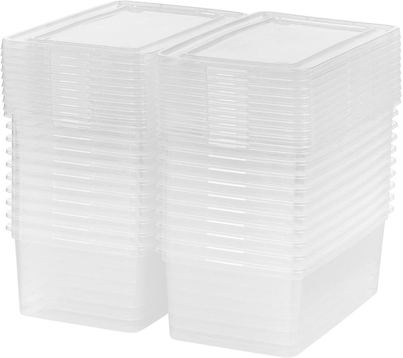 IRIS USA 5 Quart Plastic Storage Bin Tote Organizing Container with Latching Lid for Shoes, Heels, Action Figures, Crayons/Pens, Art Supplies, Stackable and Nestable, 20 Pack, Clear Furniture > Cabinets & Storage > Armoires & Wardrobes IRIS USA, Inc.   