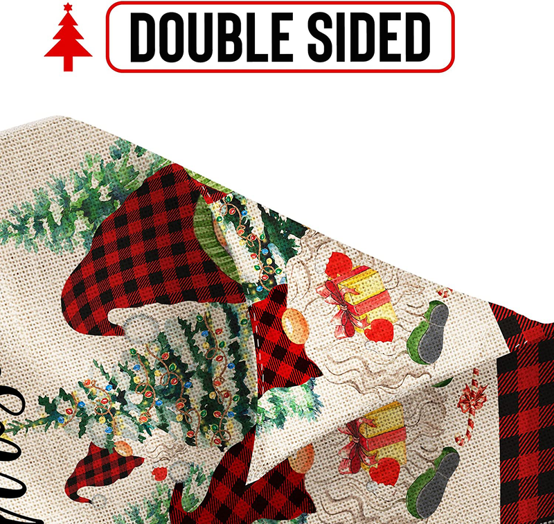 Pinata Christmas House Flags 28 x 40 Double Sided, Burlap Large Red Black Buffalo Plaid Gnome Tree Flag for Yard Outdoor Outside Decoration Home & Garden > Decor > Seasonal & Holiday Decorations& Garden > Decor > Seasonal & Holiday Decorations pinata   