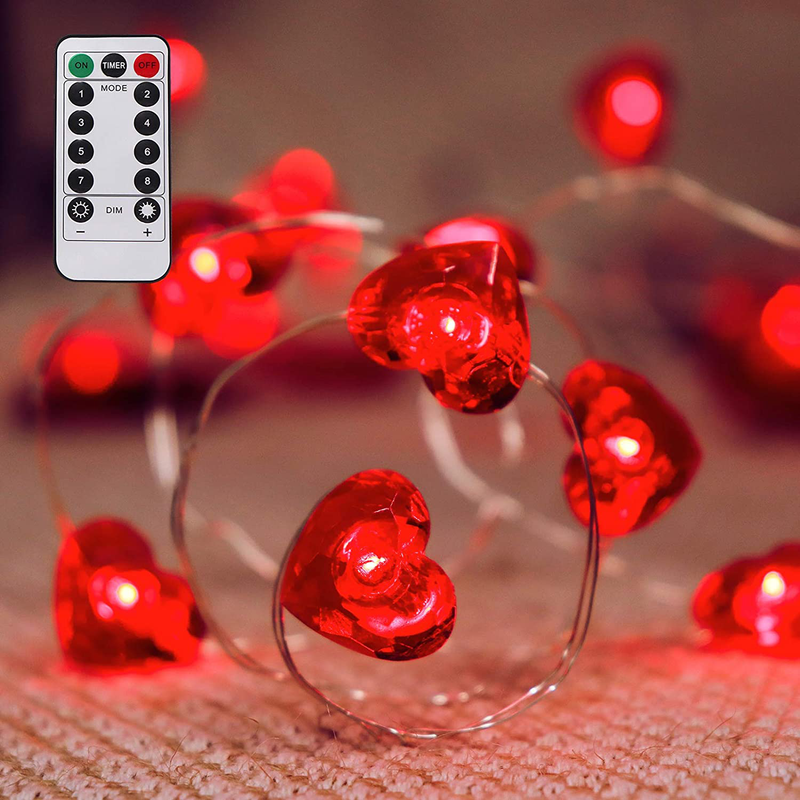 Ivenf Valentine'S Day Decorations, 13 Ft 40 Leds Heart Shaped String Lights, for Holidays, Valentines Day, Mother'S and Father'S Day, Wedding Anniversary and Birthday Party Favors Supplies