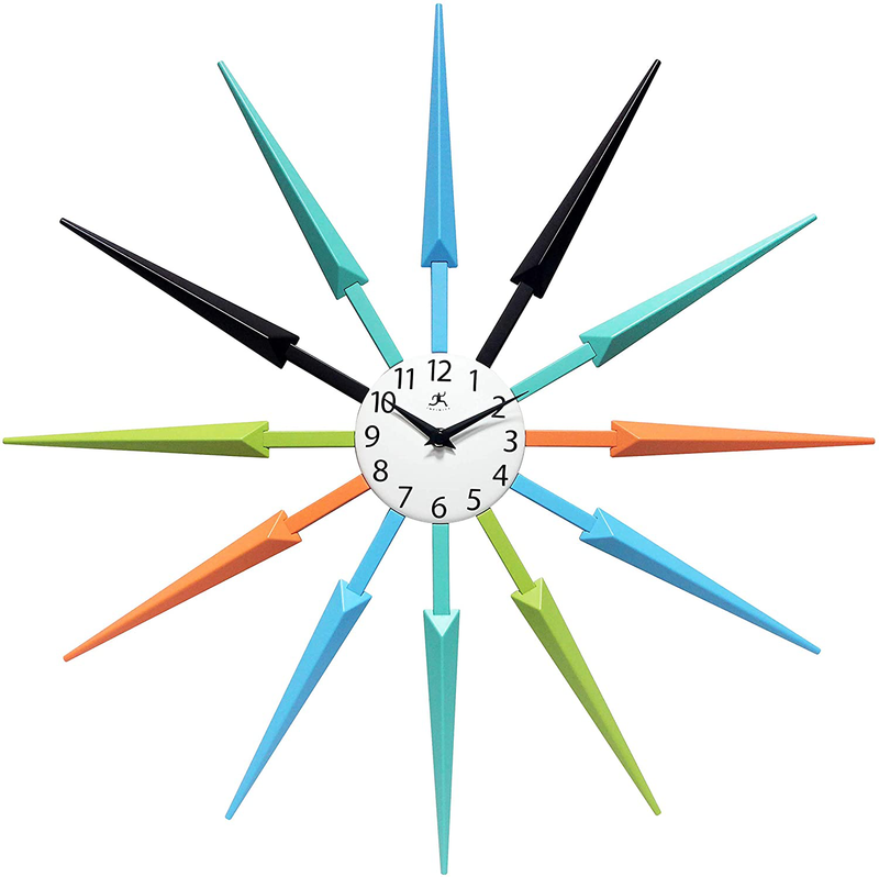 Infinity Instruments Celeste Multi-Color Mid Century Starburst Wall Clock, 25 inch, Multicolored Home & Garden > Decor > Clocks > Wall Clocks Infinity Instruments   
