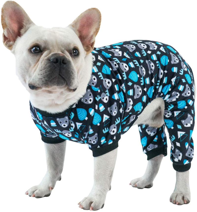 Cutebone Dog Pjs Onesies Pet Clothes Jumpsuit Apparel Soft Puppy Pajamas Animals & Pet Supplies > Pet Supplies > Cat Supplies > Cat Apparel CuteBone Forest XS(Chest Girth12’’-12.5’’ Back Length7.5’’-8’’) 