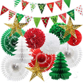 Christmas Party Decorations, Merry Christmas Banner, Snowflake Hanging Swirls, Paper Honeycomb Balls, Hollow Star Lantern, Tissue Tassel Garland Anniversary Birthday New Year Party Supplies Home & Garden > Decor > Seasonal & Holiday Decorations& Garden > Decor > Seasonal & Holiday Decorations ADLKGG Christmas2  