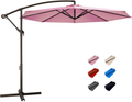 KITADIN Offset Umbrella 10Ft Cantilever Patio Hanging Umbrella Outdoor Market Umbrellas with Crank Lift & Cross Base (Navy) Home & Garden > Lawn & Garden > Outdoor Living > Outdoor Umbrella & Sunshade Accessories KITADIN Pink-2 10 Ft 