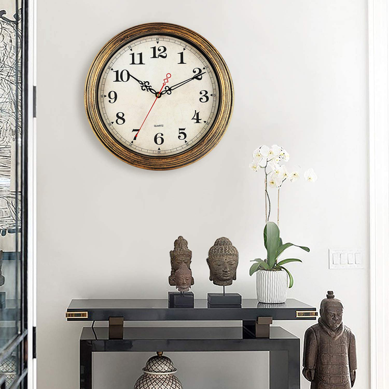 KECYET Wall Clock, 12 Inch Vintage Style, Wall Clocks Battery Operated Silent Non Ticking, Decorative for Living Room, Kitchen, Office, Home, Farmhouse Home & Garden > Decor > Clocks > Wall Clocks KECYET   