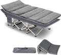 Slsy Folding Camping Cot, Folding Cot Camping Cot for Adults Portable Folding Outdoor Cot with Carry Bags for Outdoor Travel Camp Beach Vacation Sporting Goods > Outdoor Recreation > Camping & Hiking > Camp Furniture Slsy Dark Gray W/ Pad 75" x 26" 