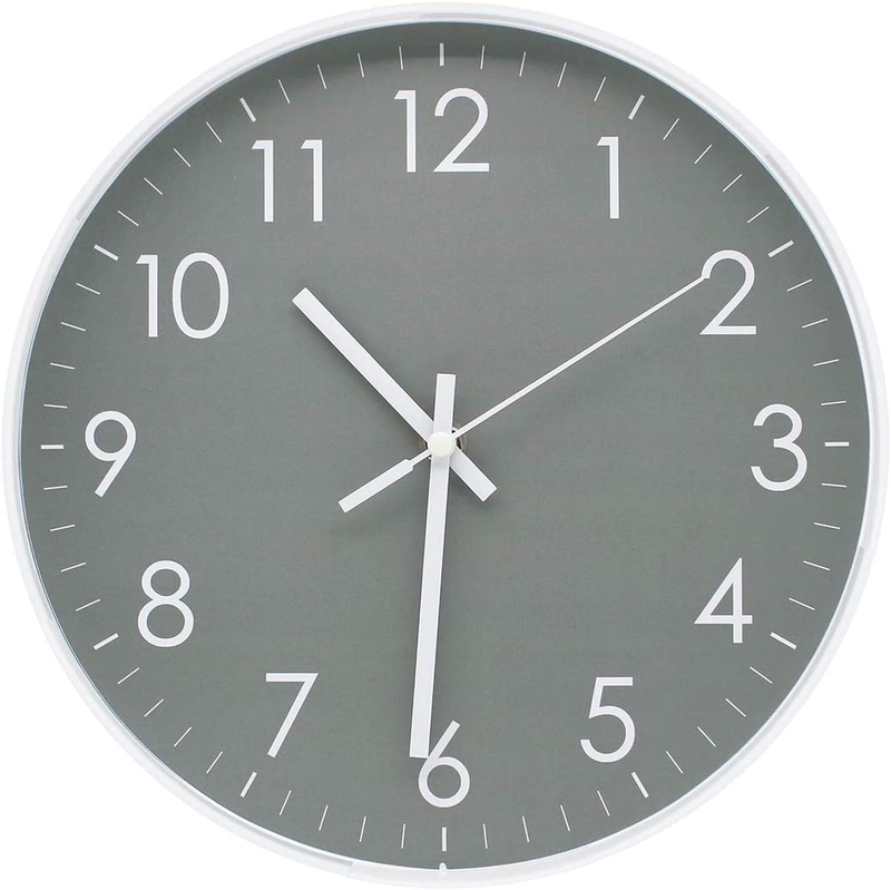 Modern Simple Wall Clock Indoor Non-Ticking Silent Sweep Movement Wall Clock for Office, Bathroom, Living Room Decorative 10 Inch Teal Home & Garden > Decor > Clocks > Wall Clocks Epy Huts Gray  