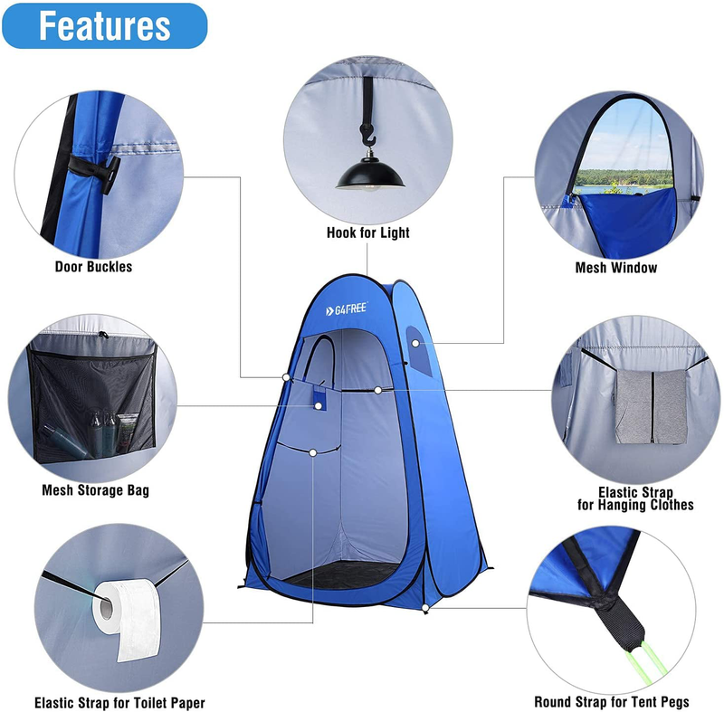 G4Free Pop up Privacy Shower Tent Portable Outdoor Changing Dressing Room Camping Toilet Sun Shelter 6.9 FT for Beach Hiking with Carry Bag Sporting Goods > Outdoor Recreation > Camping & Hiking > Portable Toilets & ShowersSporting Goods > Outdoor Recreation > Camping & Hiking > Portable Toilets & Showers G4Free   