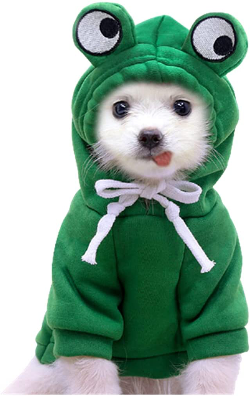 Frieyss Cute Green Dog Hoodie Clothes Costume Dog Fleece Sweater for Dogs Puppy Coat Dog Warm Clothe Animals & Pet Supplies > Pet Supplies > Dog Supplies > Dog Apparel Frieyss Green XX-Large 