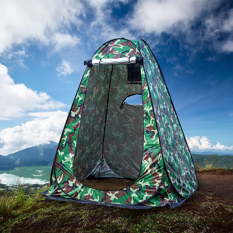 OULLYY 1-2 Person Portable Pop up Shower Privacy Shelter Tents with 3 Windows, Waterproof UV Protection Picnic Camping Fishing Shelter Tent, Outdoor Dressing Room Beach Isolation Sun Shelter (Green) Sporting Goods > Outdoor Recreation > Camping & Hiking > Portable Toilets & Showers OULLYY Camouflage  