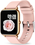 Smart Watch, KALINCO Fitness Tracker with Heart Rate Monitor, Blood Pressure, Blood Oxygen Tracking, 1.4 Inch Touch Screen Smartwatch Fitness Watch for Women Men Compatible with Android iPhone iOS Apparel & Accessories > Jewelry > Watches KALINCO Gold Pink  
