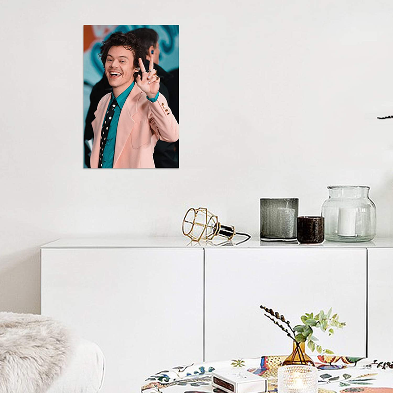 MYST Singer Harry Styles Poster Prints on Canvas 12X18 Inch for Girl'S Bedroom Living Room Wall Decor Unframed