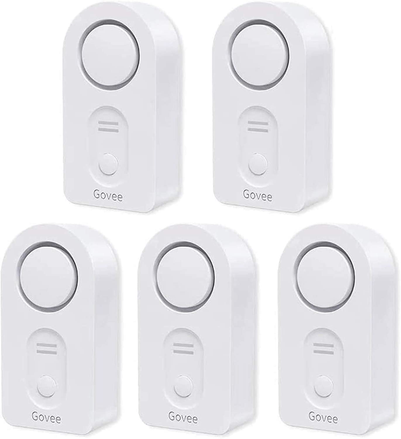 Govee Water Detectors 5 Pack, 100dB Adjustable Audio Alarm, Sensitive Leak and Drip Alert, for Kitchen Bathroom Basement (Battery Included)