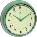 Retro 9 inch Silent Sweep Non-Ticking Mid Century Modern Kitchen Diner Wall Clock Quartz Movement Retro Wall Clock Decorative (Aura Yellow) Home & Garden > Decor > Clocks > Wall Clocks Infinity Instruments Green  