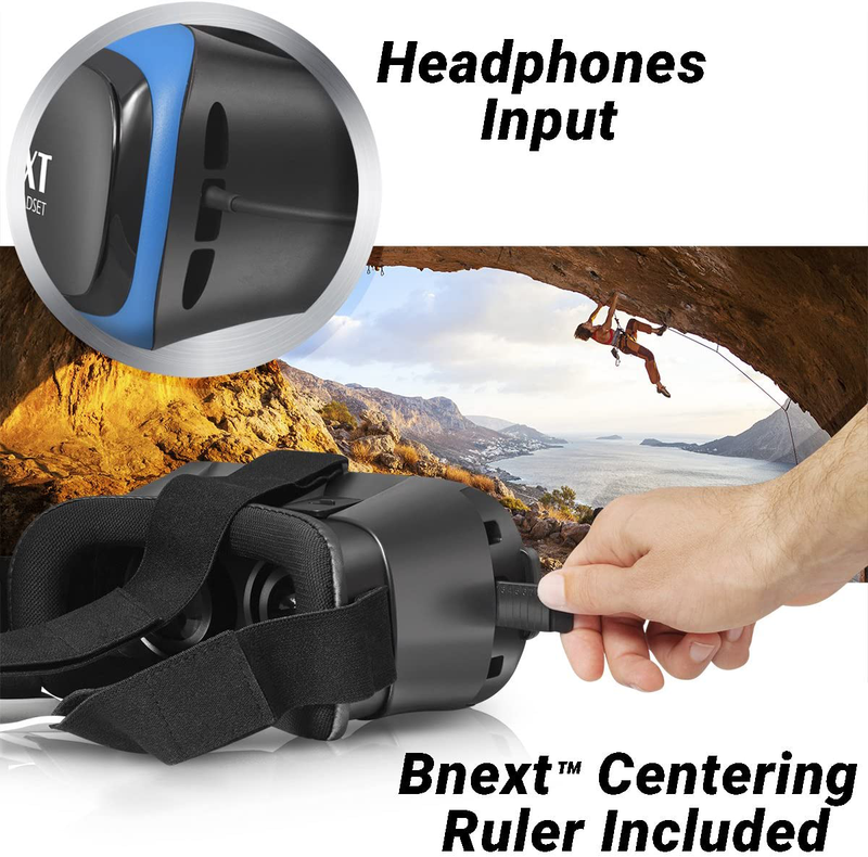 VR Headset Compatible with iPhone & Android Phone - Universal Virtual Reality Goggles - Play Your Best Mobile Games 360 Movies with Soft & Comfortable New 3D VR Glasses | Blue | w/ Eye Protection Electronics > Electronics Accessories > Computer Components > Input Devices > Game Controllers BNEXT   