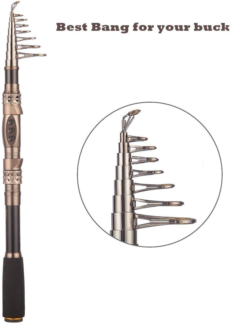 PLUSINNO Fishing Rod and Reel Combos Carbon Fiber Telescopic Fishing Rod with Reel Combo Sea Saltwater Freshwater Kit Fishing Rod Kit