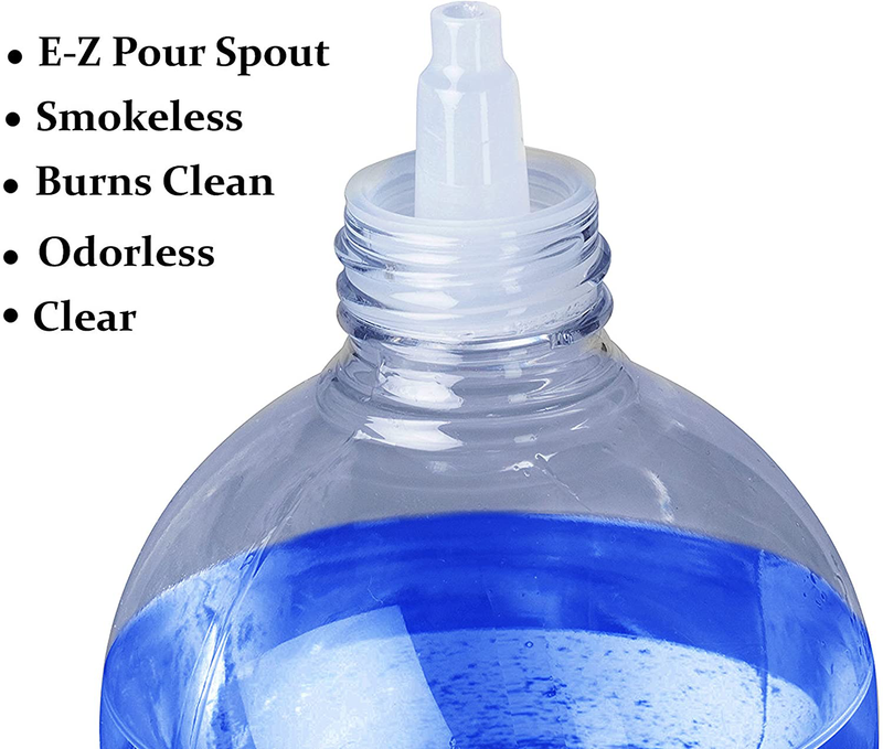 Paraffin Lamp Oil - Blue Smokeless, Odorless, Clean Burning Fuel for Indoor and Outdoor Use with E-Z Fill Cap and Pouring Spout - 32oz - by Ner Mitzvah Home & Garden > Lighting Accessories > Oil Lamp Fuel Ner Mitzvah   
