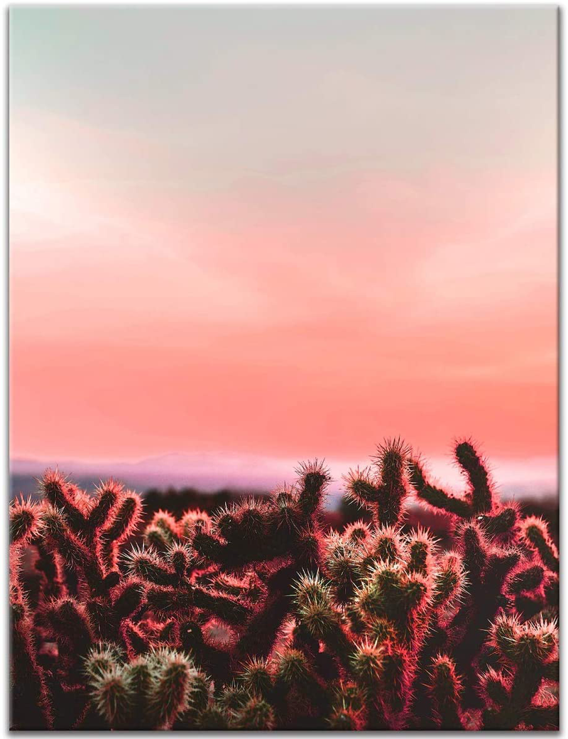 Humble Chic Succulent Cactus Plant, 24X36 Horizontal Wall Art Prints - Unframed HD Printed Plants Picture Poster Decorations for Home Decor Living Dining Bedroom Bathroom College Dorm Room Home & Garden > Decor > Artwork > Posters, Prints, & Visual Artwork Humble Chic NY Cactus Sunset 30 x 40 Canvas 