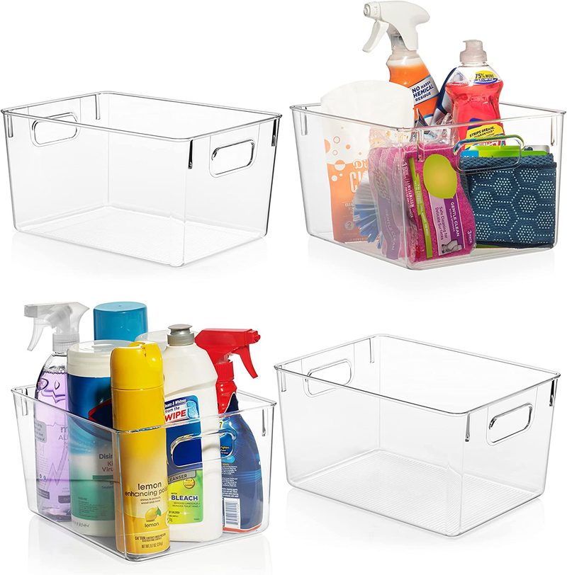 Clearspace Plastic Storage Bins – Perfect Kitchen Organization or Pantry Storage – Fridge Organizer, Pantry Organization and Storage Bins, Cabinet Organizers Home & Garden > Kitchen & Dining > Food Storage CLEARSPACE Large 4 Pack  